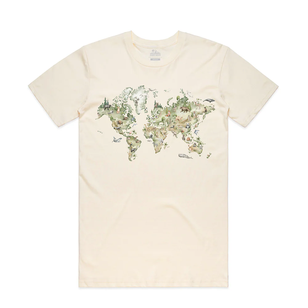 Animal World Map T-shirt / Front Print