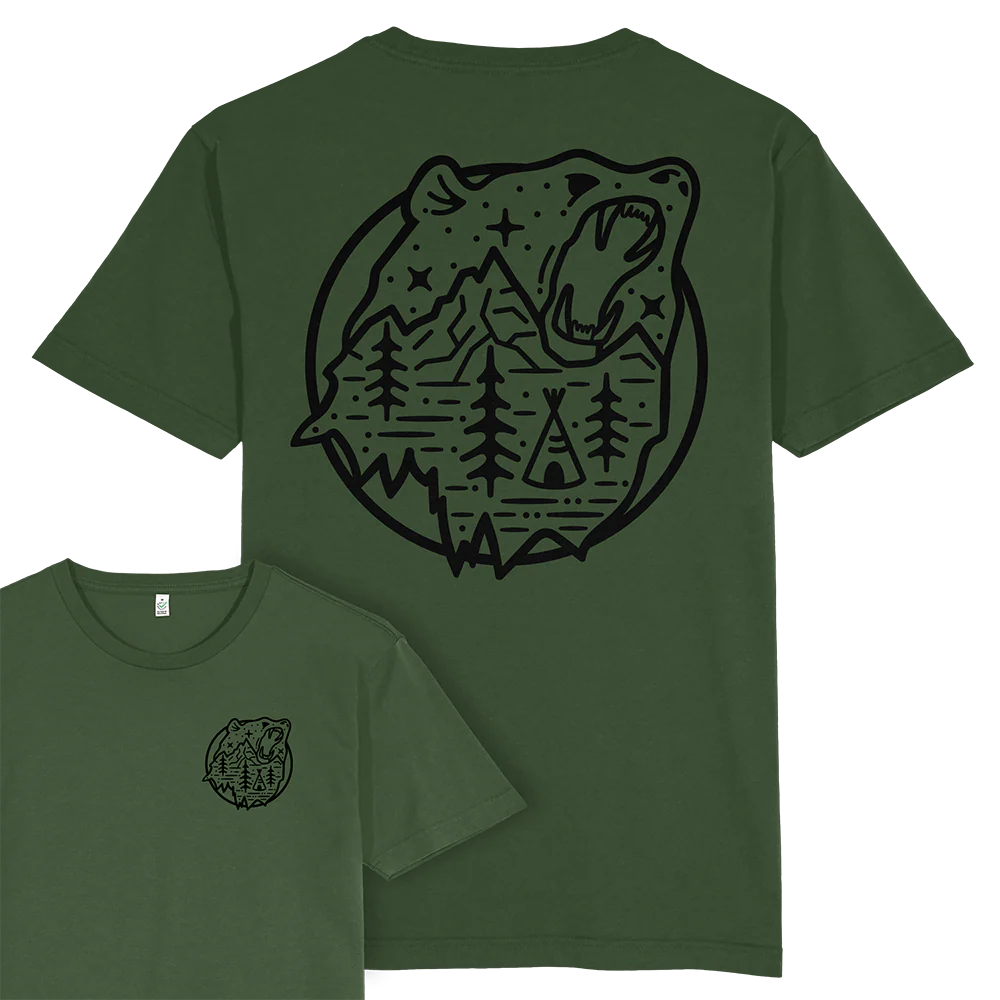 Bear Scene T-shirt / Back Print - Image 4