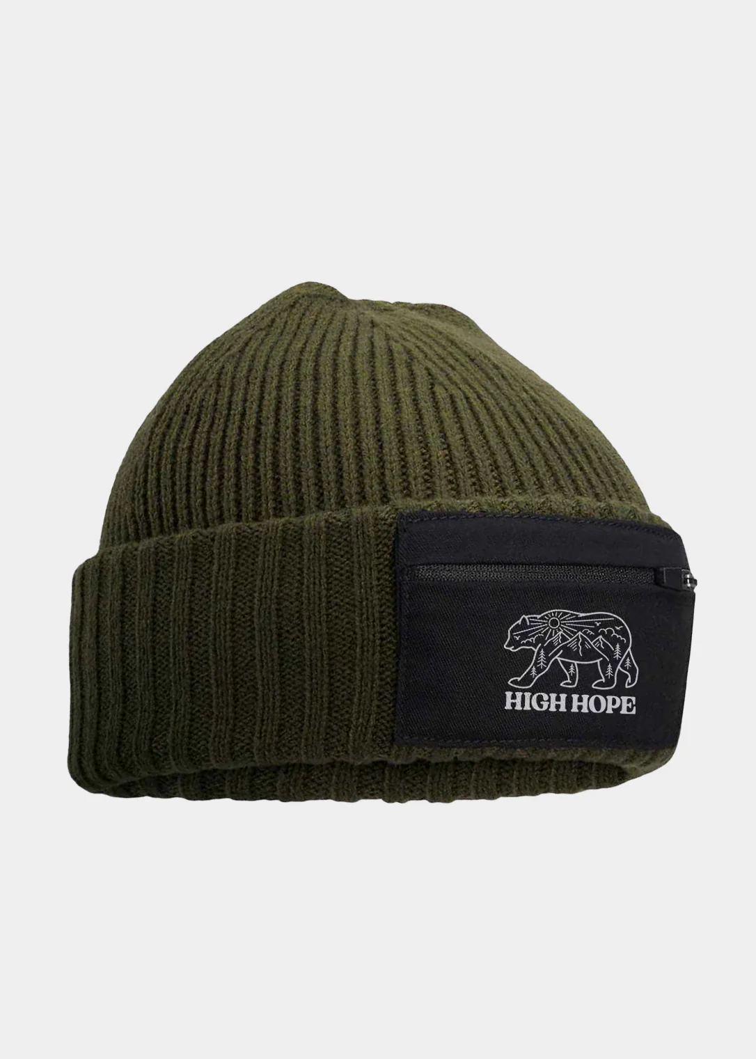 Bear Zip Patch Beanie - Image 3