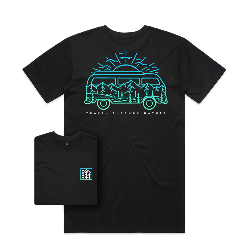 Campervan & Mountains T-shirt / Back Print - Image 2