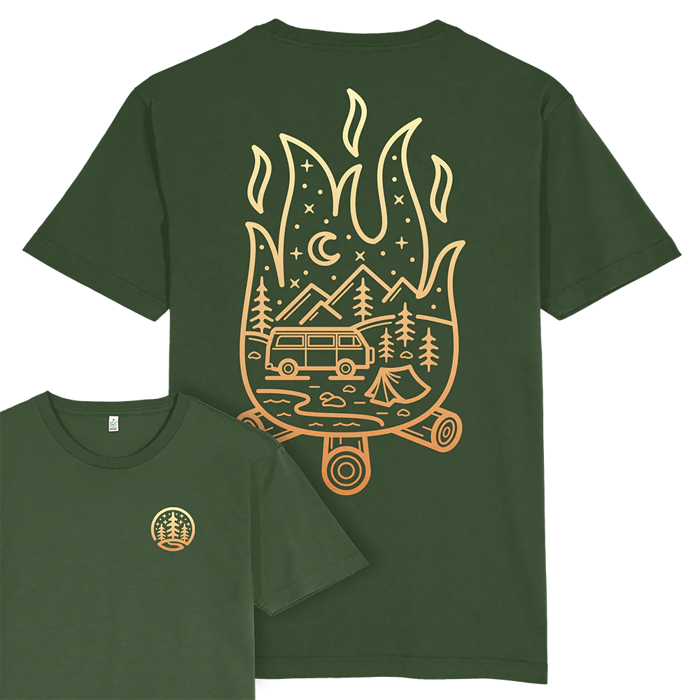 Campfire Scene T-shirt / Back Print - Image 3