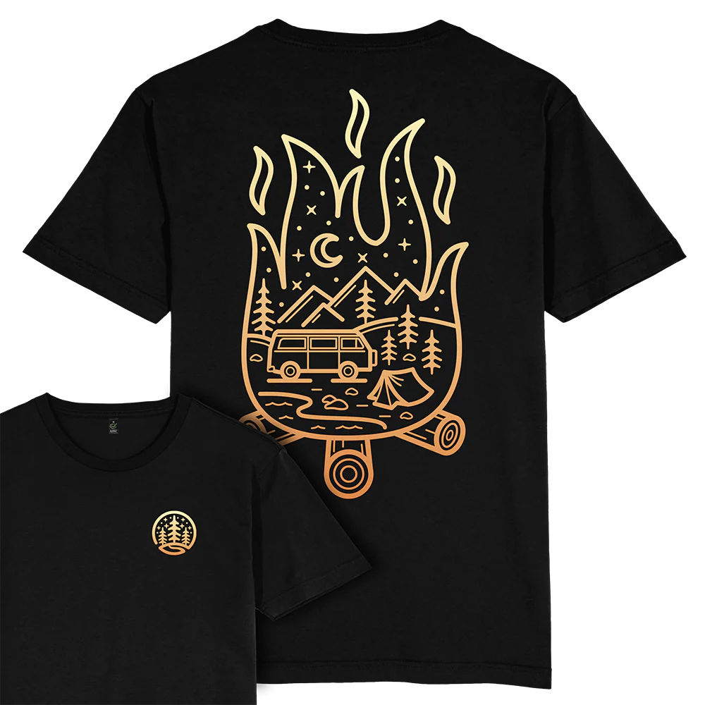 Campfire Scene T-shirt / Back Print - Image 4