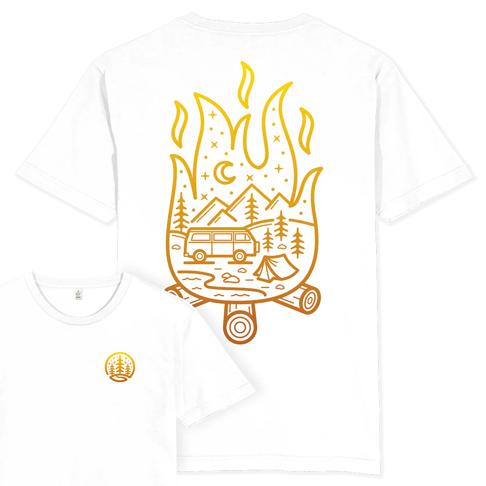 Campfire Scene T-shirt / Back Print - Image 5