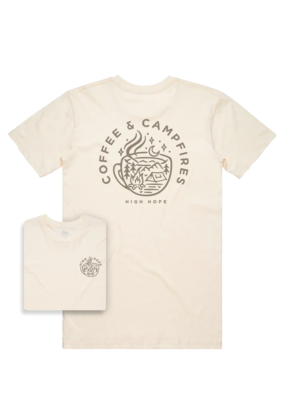 Coffee & Campfires T-shirt / Back Print - Image 3