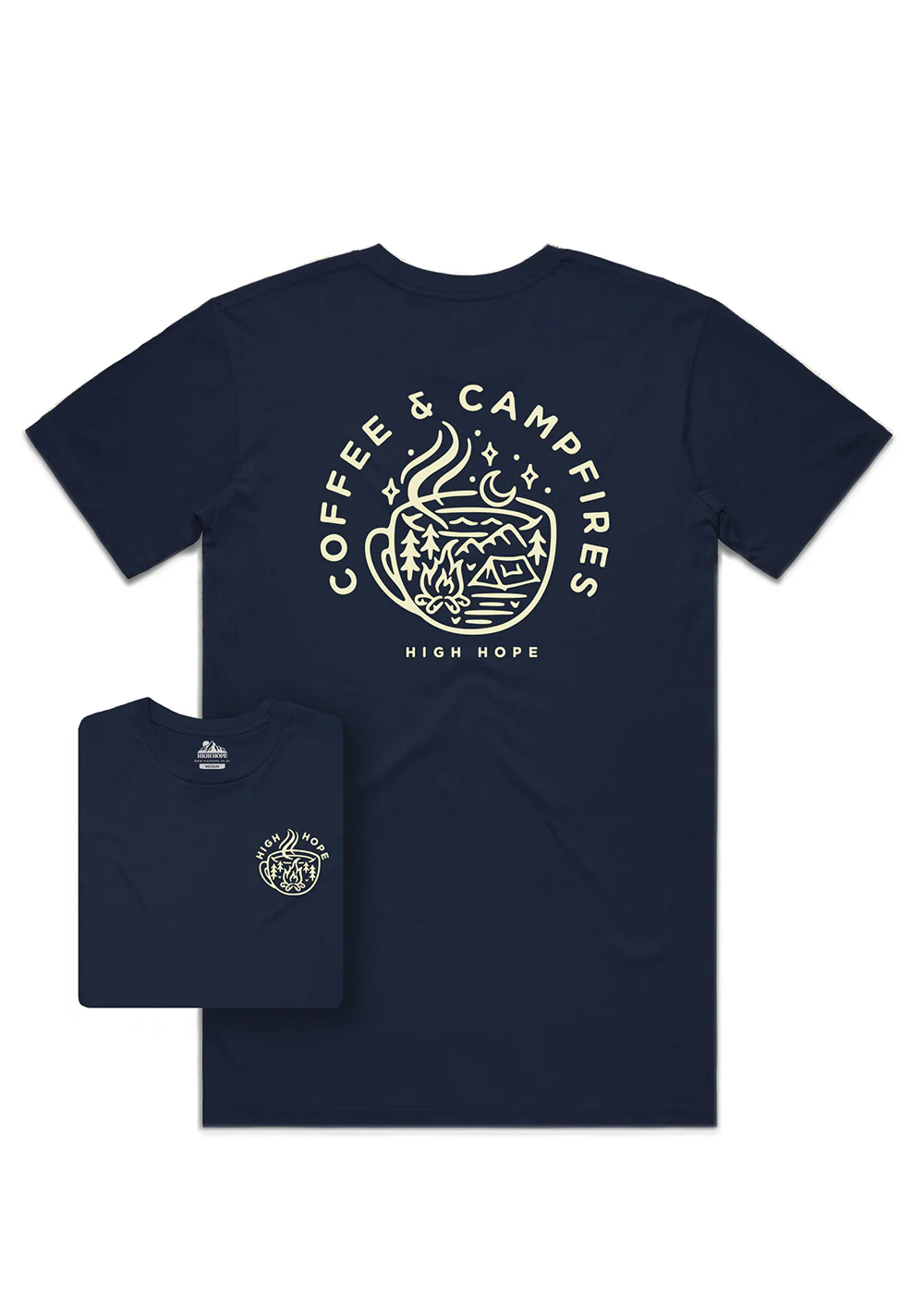 Coffee & Campfires T-shirt / Back Print - Image 4