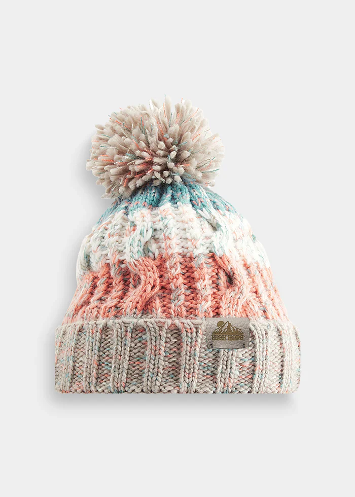 Corkscrew Knit Pom Beanie - Image 5