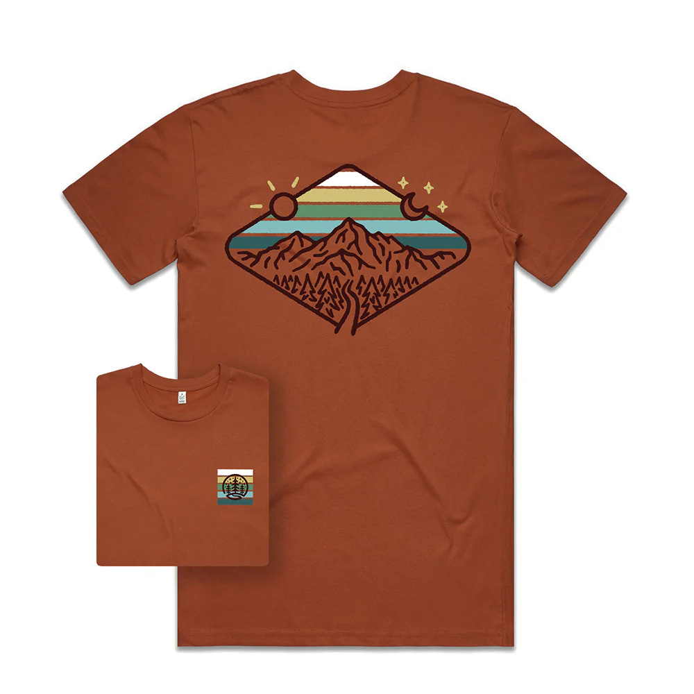 Day & Night Mountains T-shirt / Back Print - Image 2