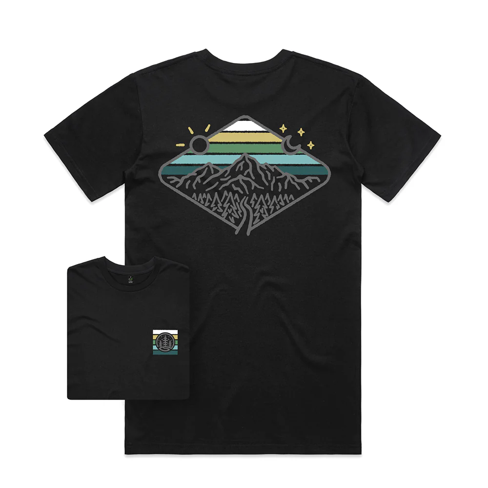 Day & Night Mountains T-shirt / Back Print - Image 4