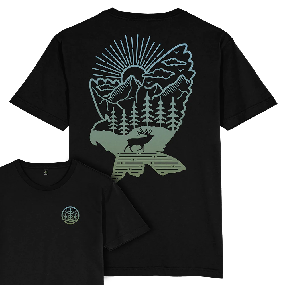 Deer & Owl T-shirt / Back Print - Image 2