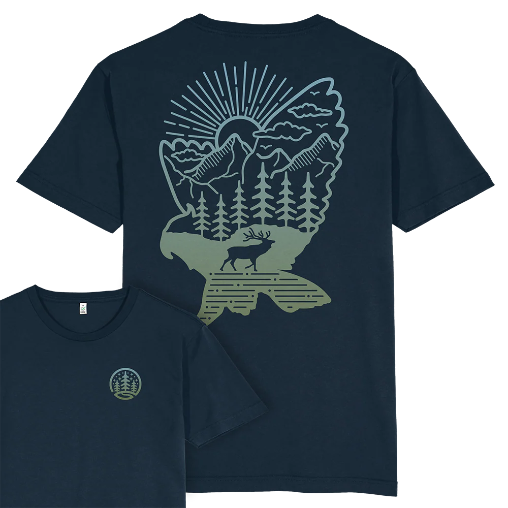 Deer & Owl T-shirt / Back Print - Image 3