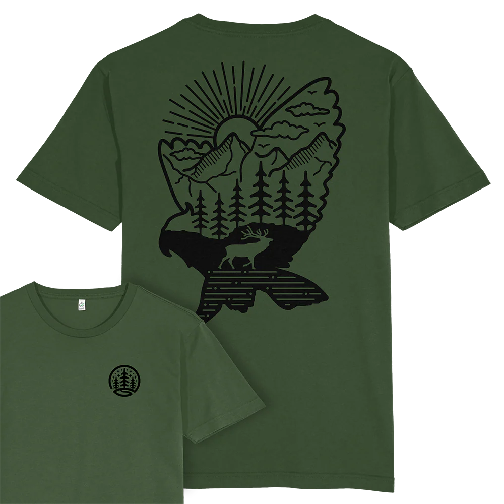 Deer & Owl T-shirt / Back Print - Image 4