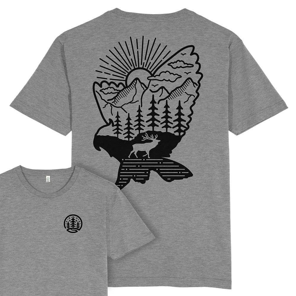 Deer & Owl T-shirt / Back Print - Image 5