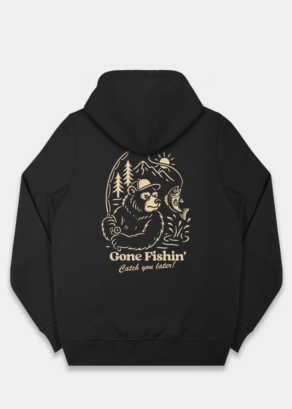 Gone Fishin' Hoodie / Back Print - Image 3