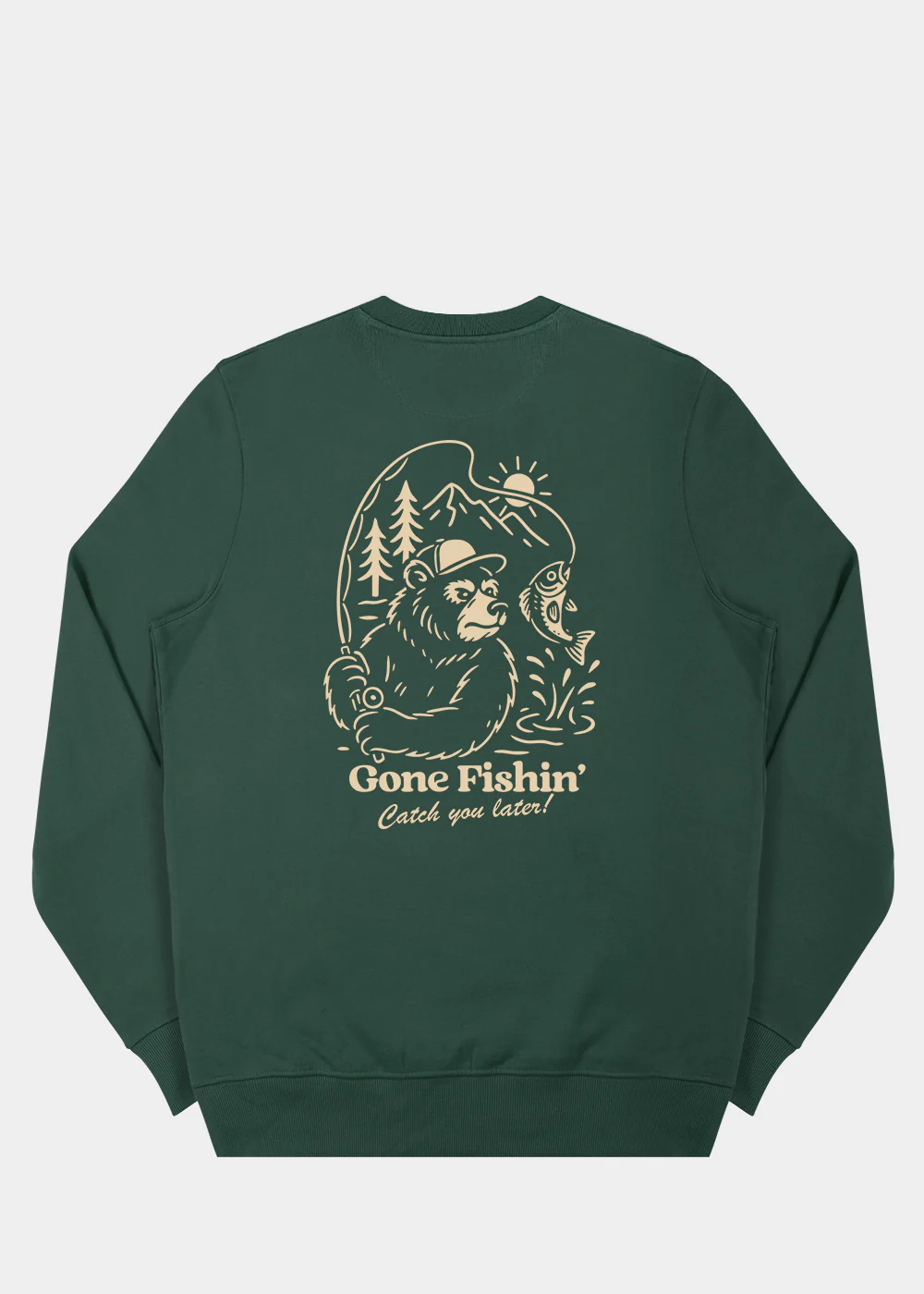 Gone Fishin' Sweatshirt / Back Print - Image 3