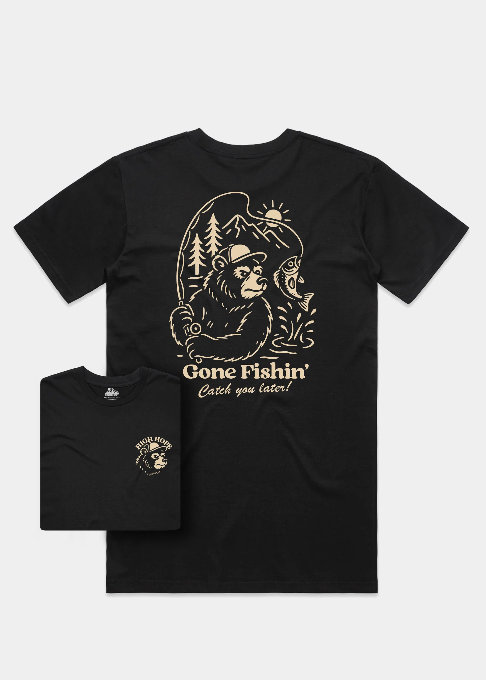 Gone Fishin' T-shirt / Back Print - Image 2