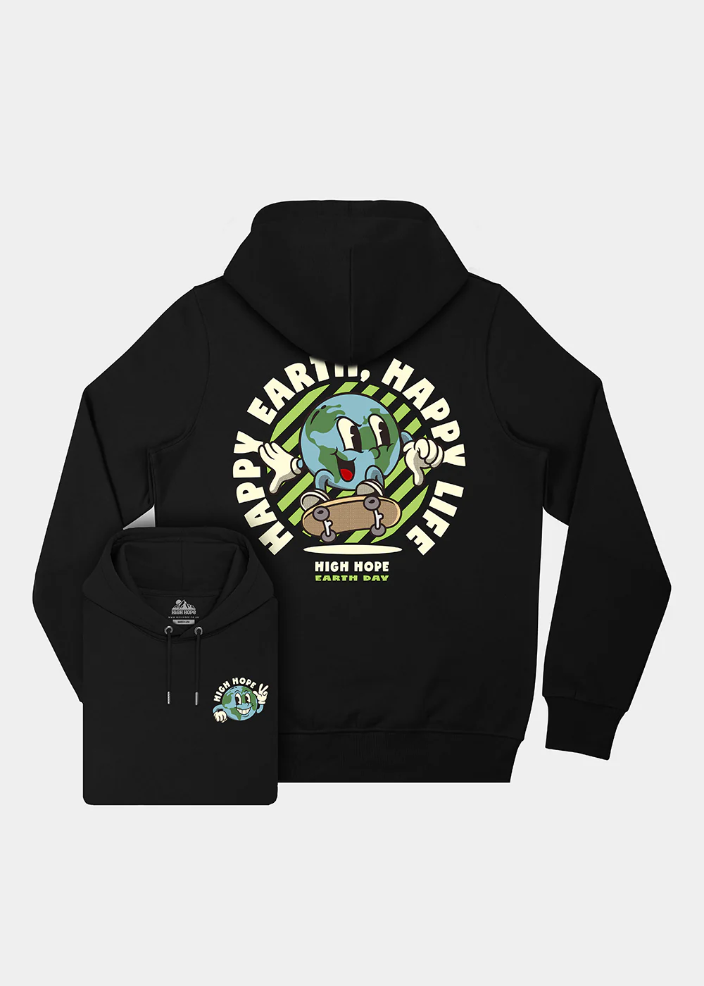 Happy Life Hoodie / Back Print - Image 2