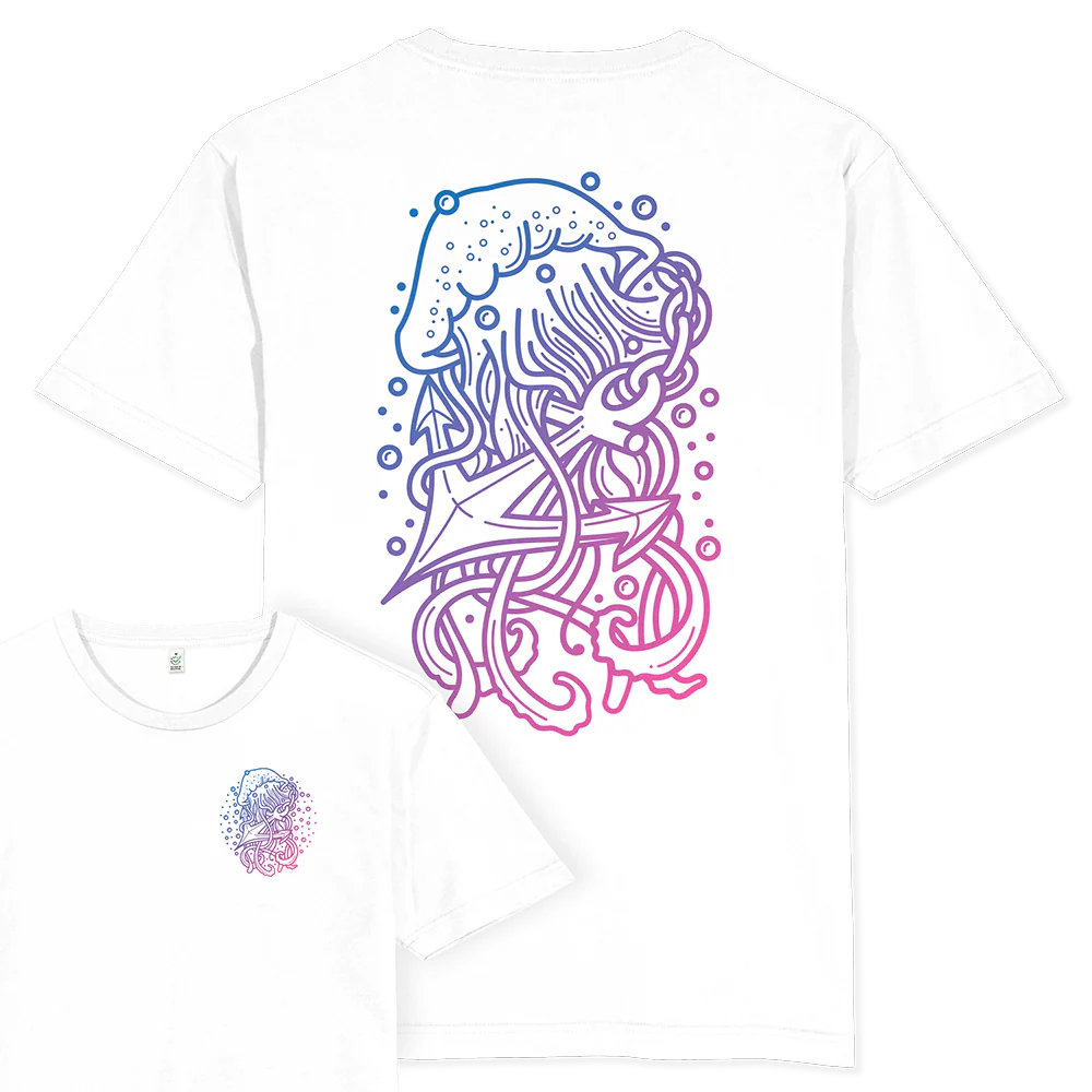 Jellyfish Anchor T-shirt / Back Print - Image 2