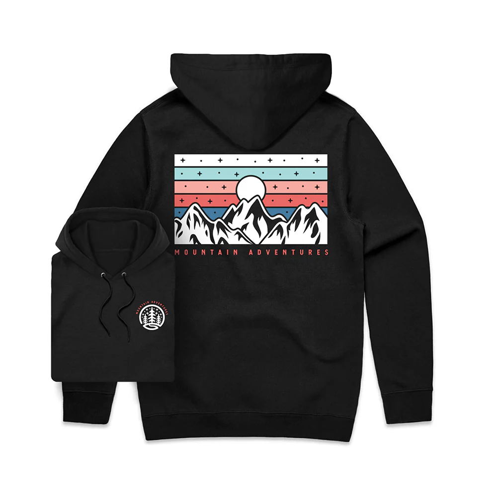 Mountain Adventures Hoodie / Back Print - Image 3
