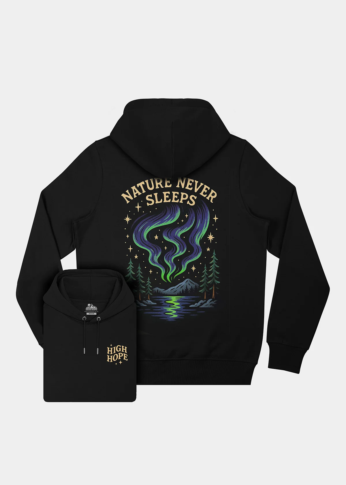 Nature Never Sleeps Hoodie / Back Print