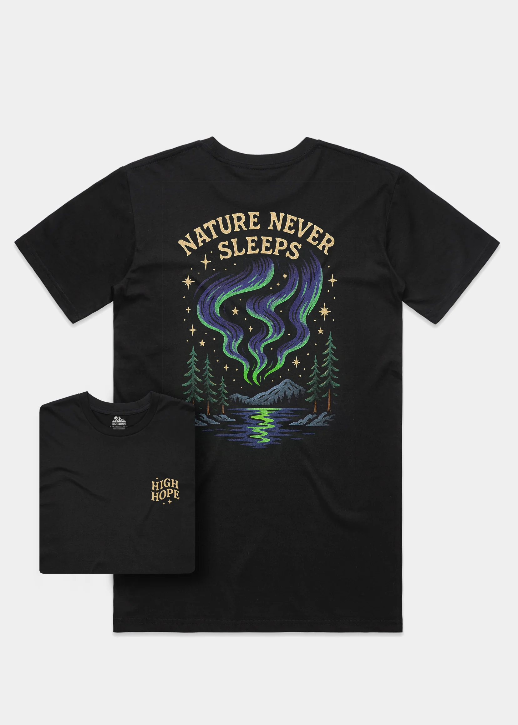 Nature Never Sleeps T-shirt / Back Print