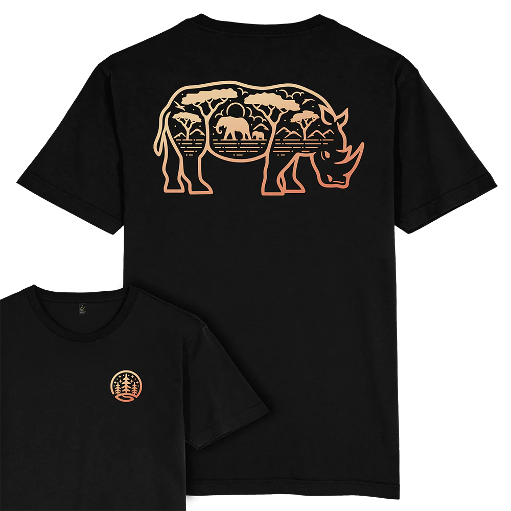 Rhino Scene T-shirt / Back Print - Image 2