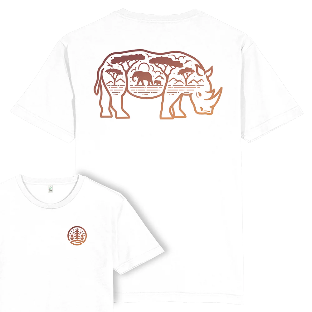 Rhino Scene T-shirt / Back Print - Image 3