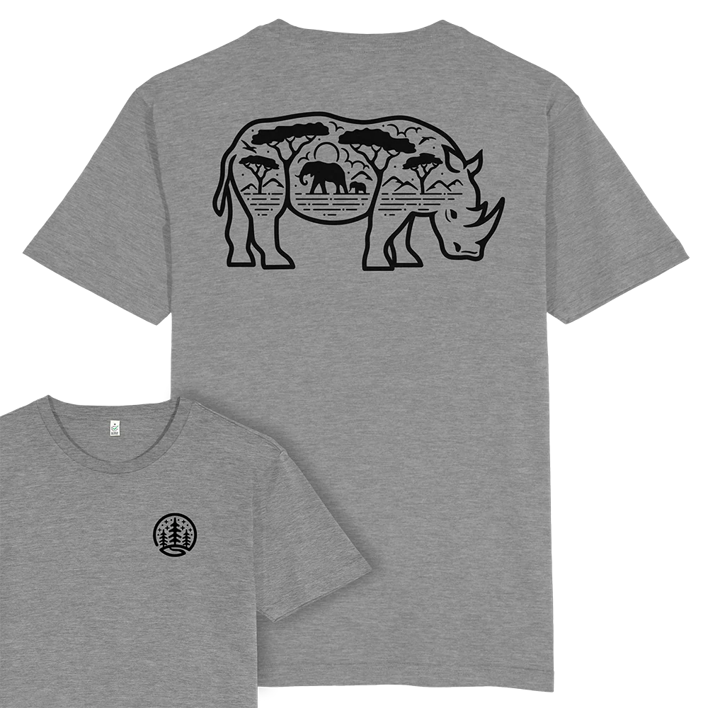 Rhino Scene T-shirt / Back Print - Image 4