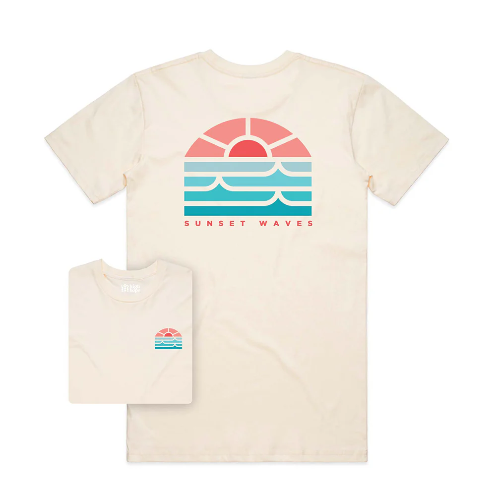 Sunset Waves T-shirt / Back Print - Image 2
