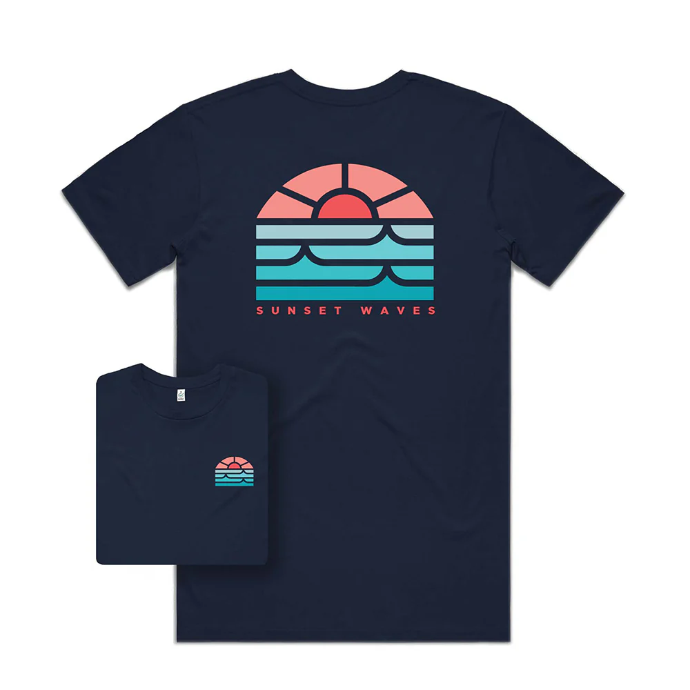 Sunset Waves T-shirt / Back Print - Image 3