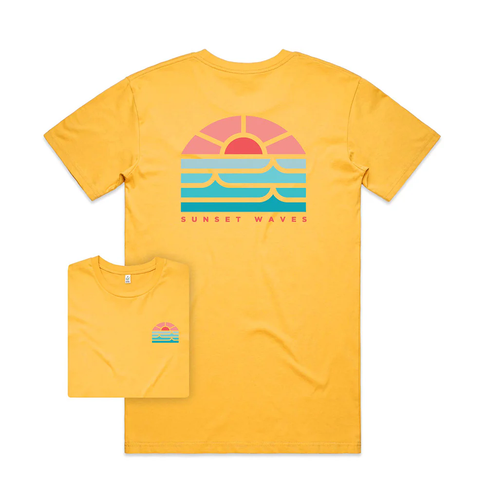 Sunset Waves T-shirt / Back Print - Image 4