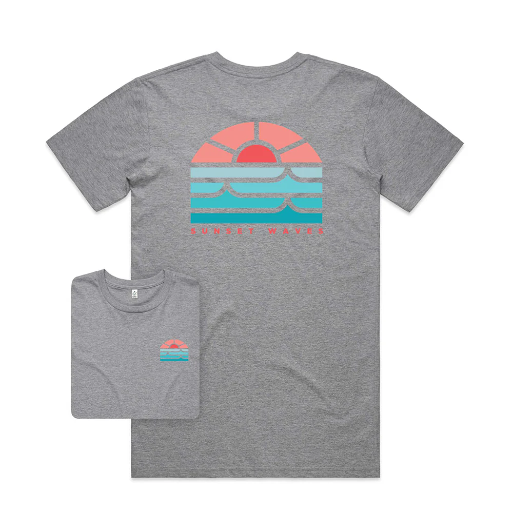 Sunset Waves T-shirt / Back Print - Image 5