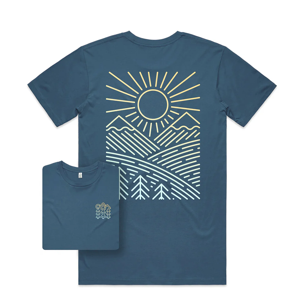 Sunshine Over Hills T-shirt / Back Print - Image 3