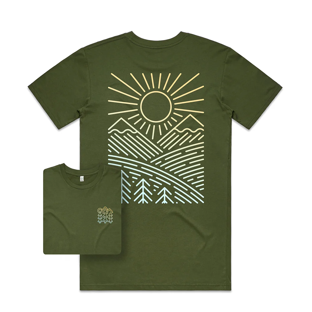 Sunshine Over Hills T-shirt / Back Print - Image 5