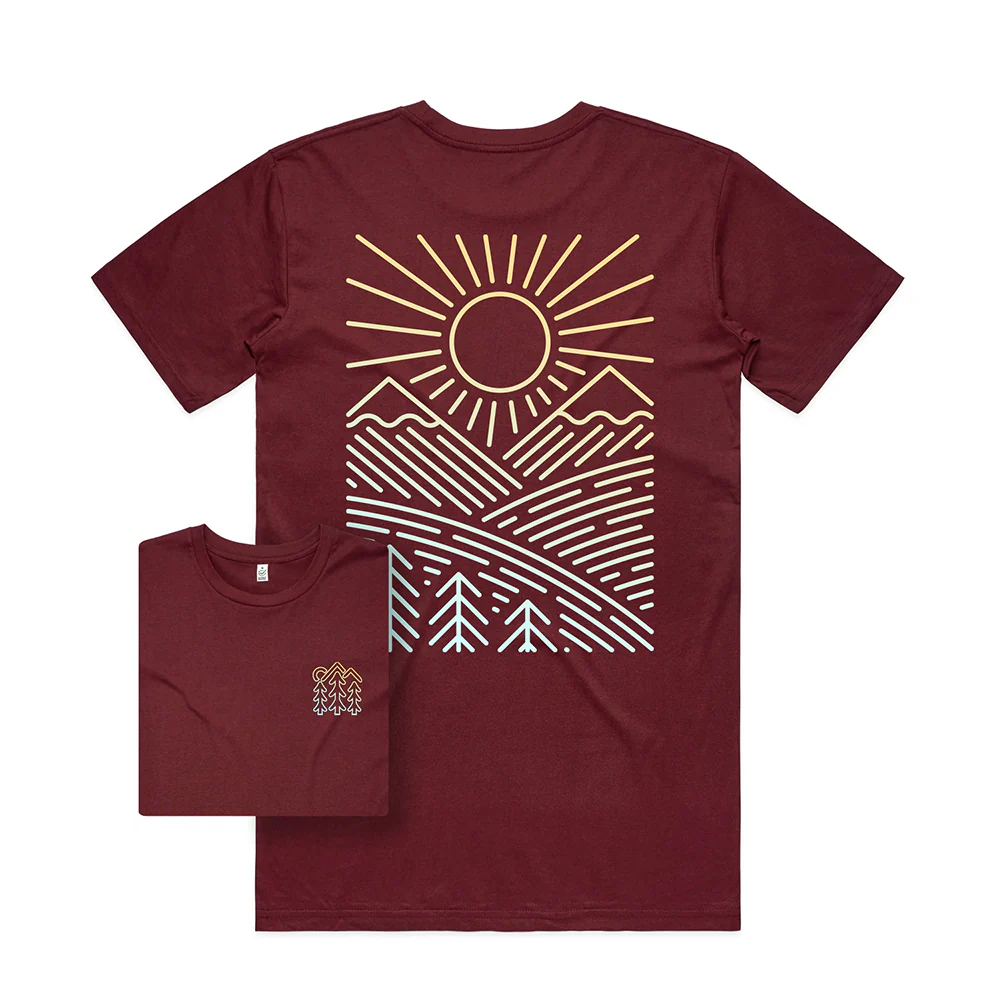 Sunshine Over Hills T-shirt / Back Print - Image 6