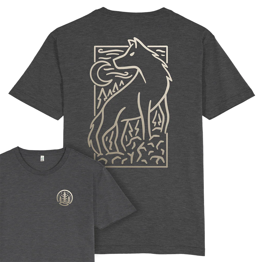 Wolf Scene T-shirt / Back Print - Image 4